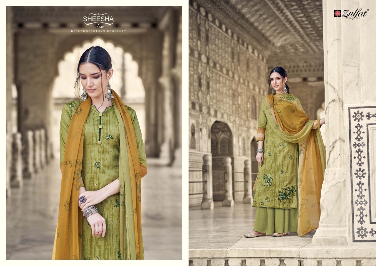 zulfat designer suit sheesha cotton attrective print salwar suit catalog