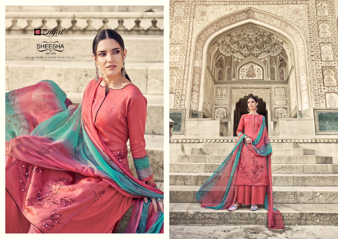 zulfat designer suit sheesha cotton attrective print salwar suit catalog