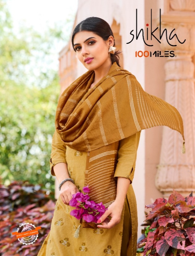 100 Miles shikha cotton authentic fabrik top pent with dupatta catalog