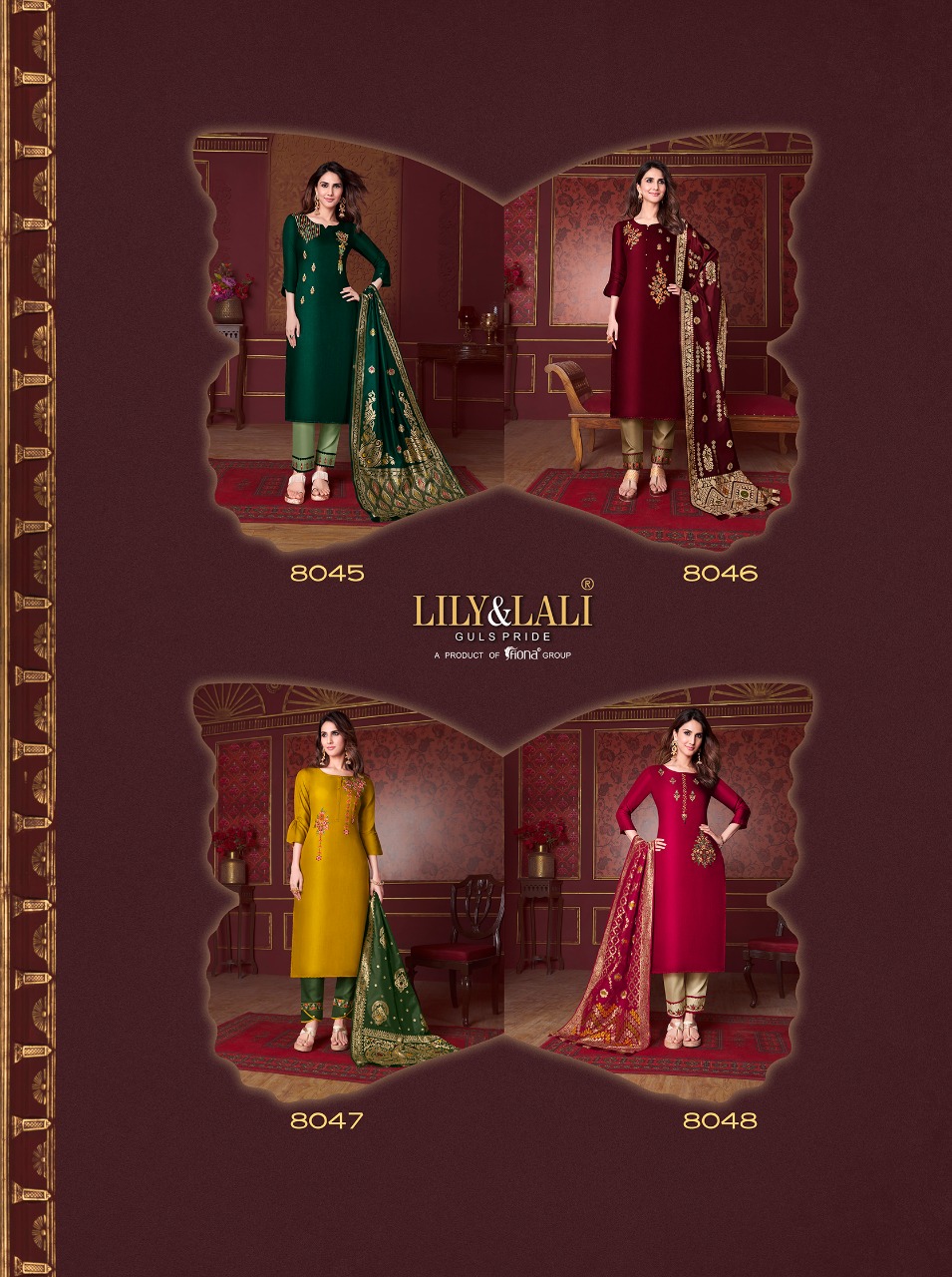 lily and lali modal silk viscose new and modern style top with bottom and dupatta catalog