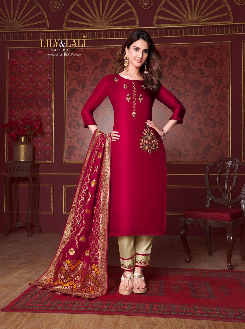 lily and lali modal silk viscose new and modern style top with bottom and dupatta catalog