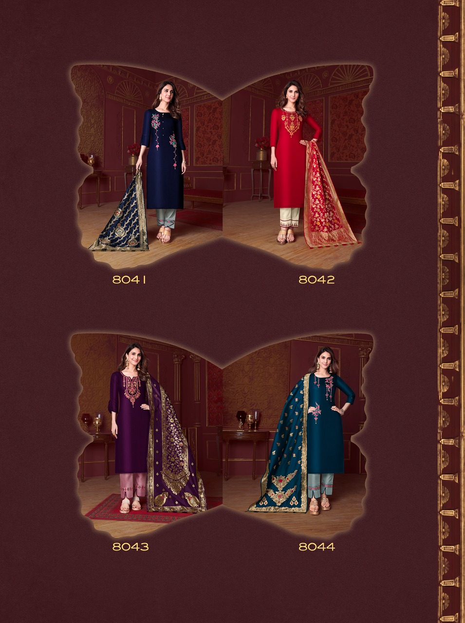 lily and lali modal silk viscose new and modern style top with bottom and dupatta catalog