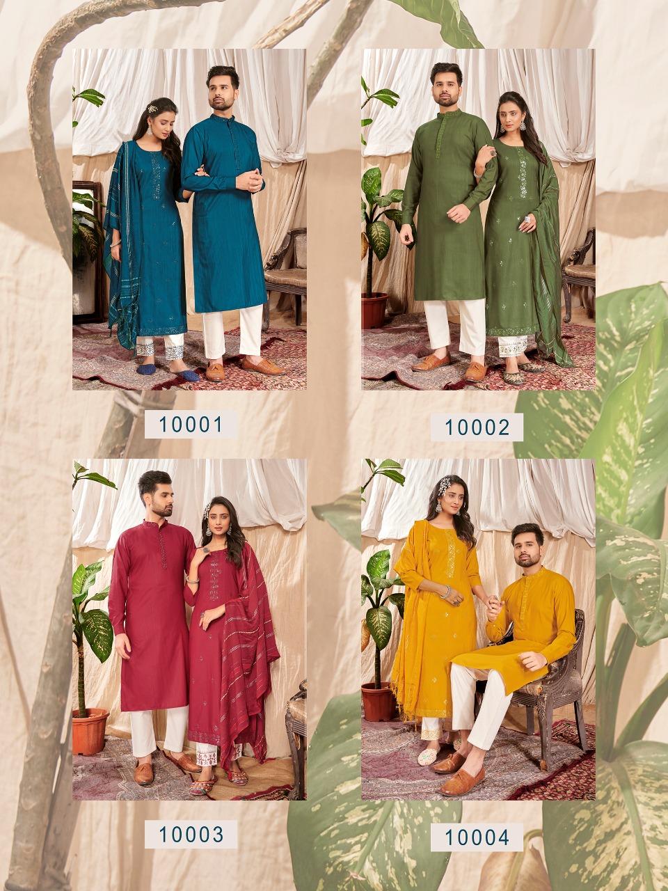 Banwery Fashion  Royal Couple V 10 innovative look Royal couple combo of Kurta with Payjama and Kurti with Pants and Dupatta catalog