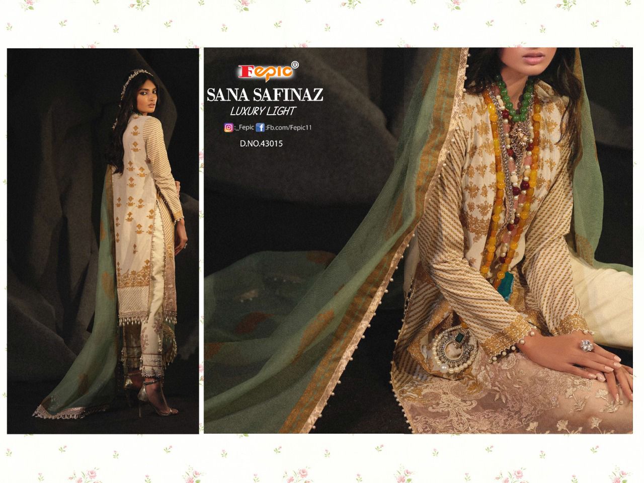 fepic rosemeen sana safinaz luxury light cotton regal look salwar suit catalog