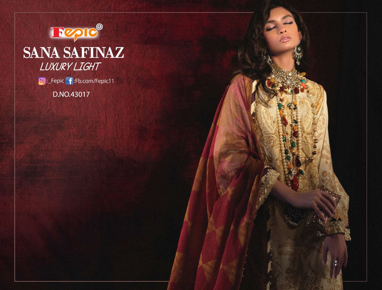 fepic rosemeen sana safinaz luxury light cotton regal look salwar suit catalog