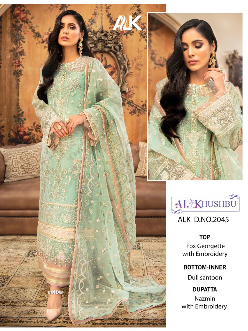 al khushbu misty vol 3 georgette fancy look salwar suit catalog