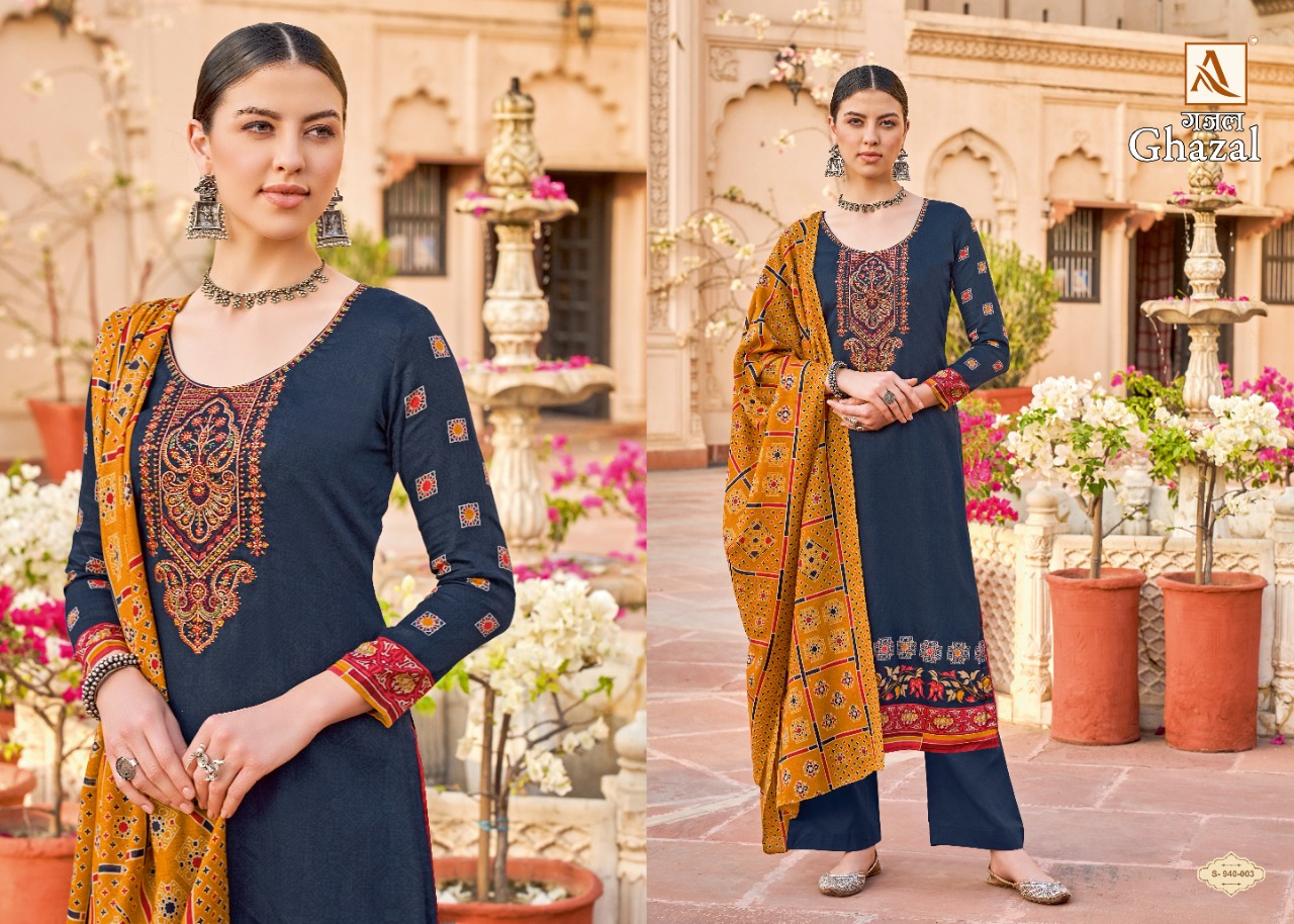 alok suit ghazal zam astonishing salwar suit catalog