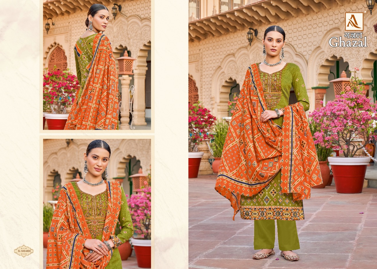 alok suit ghazal zam astonishing salwar suit catalog