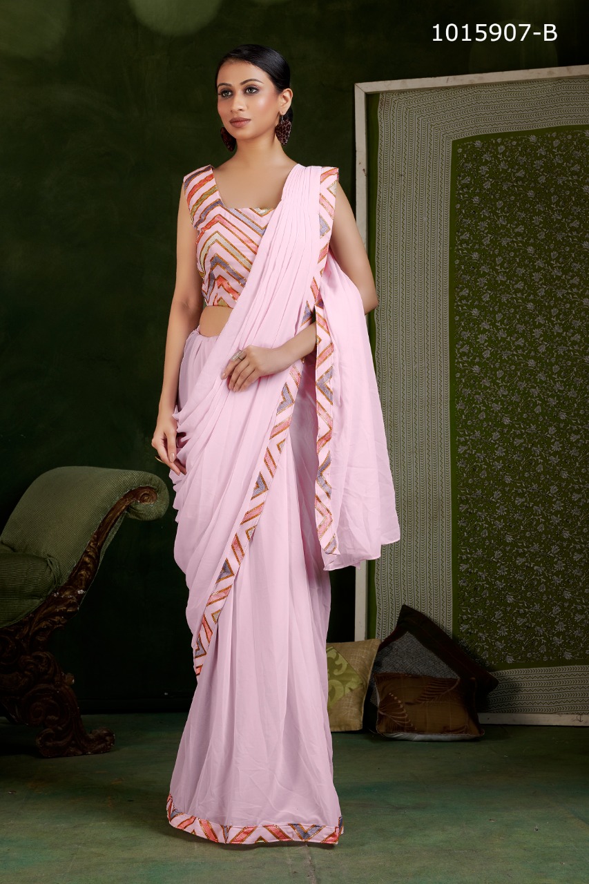 amoha trenza d no 1015907 georgette festive look saree catalog