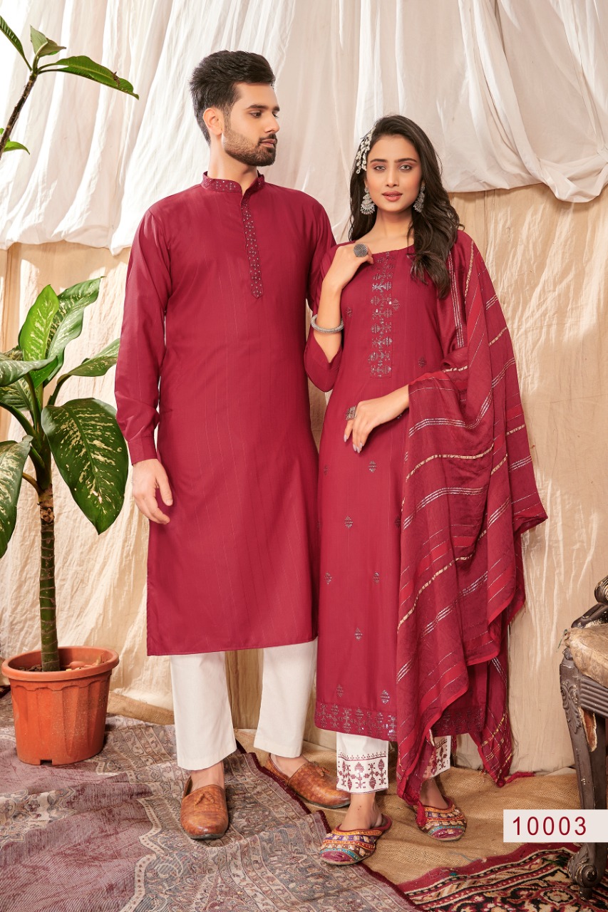 Banwery Fashion  Royal Couple V 10 innovative look Royal couple combo of Kurta with Payjama and Kurti with Pants and Dupatta catalog