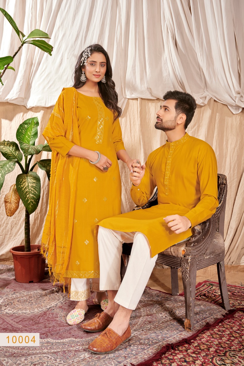 Banwery Fashion  Royal Couple V 10 innovative look Royal couple combo of Kurta with Payjama and Kurti with Pants and Dupatta catalog