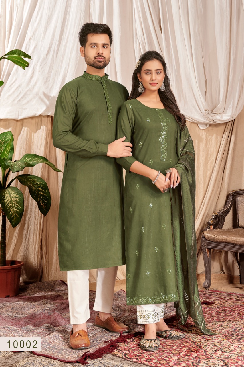 Banwery Fashion  Royal Couple V 10 innovative look Royal couple combo of Kurta with Payjama and Kurti with Pants and Dupatta catalog