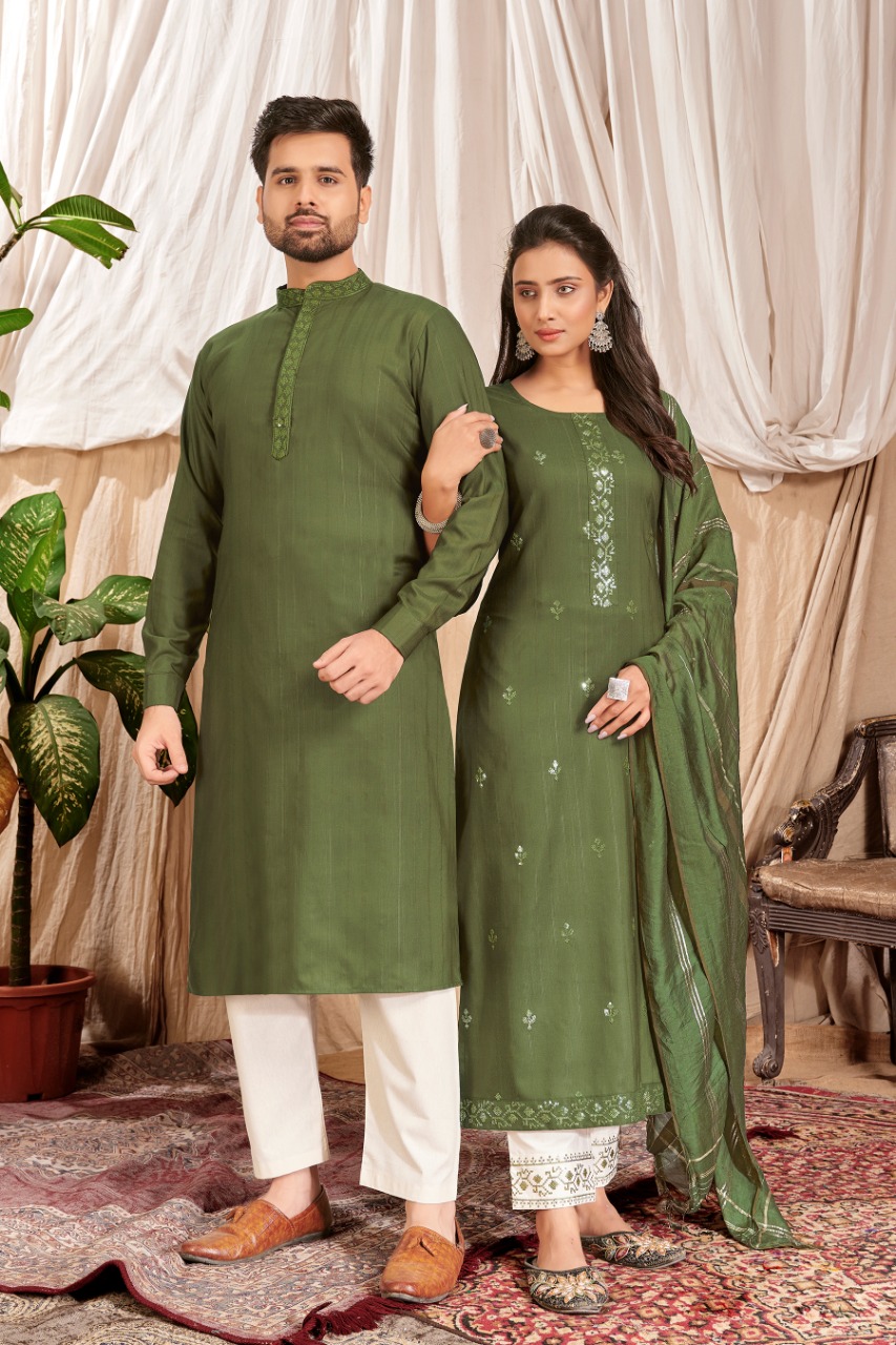 Banwery Fashion  Royal Couple V 10 innovative look Royal couple combo of Kurta with Payjama and Kurti with Pants and Dupatta catalog