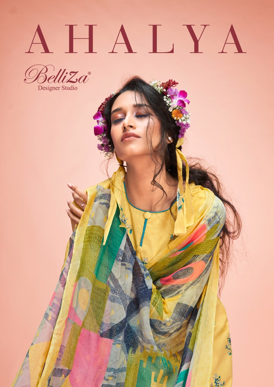 belliza designer studio ahalya cotton exclusive print salwar suit catalog