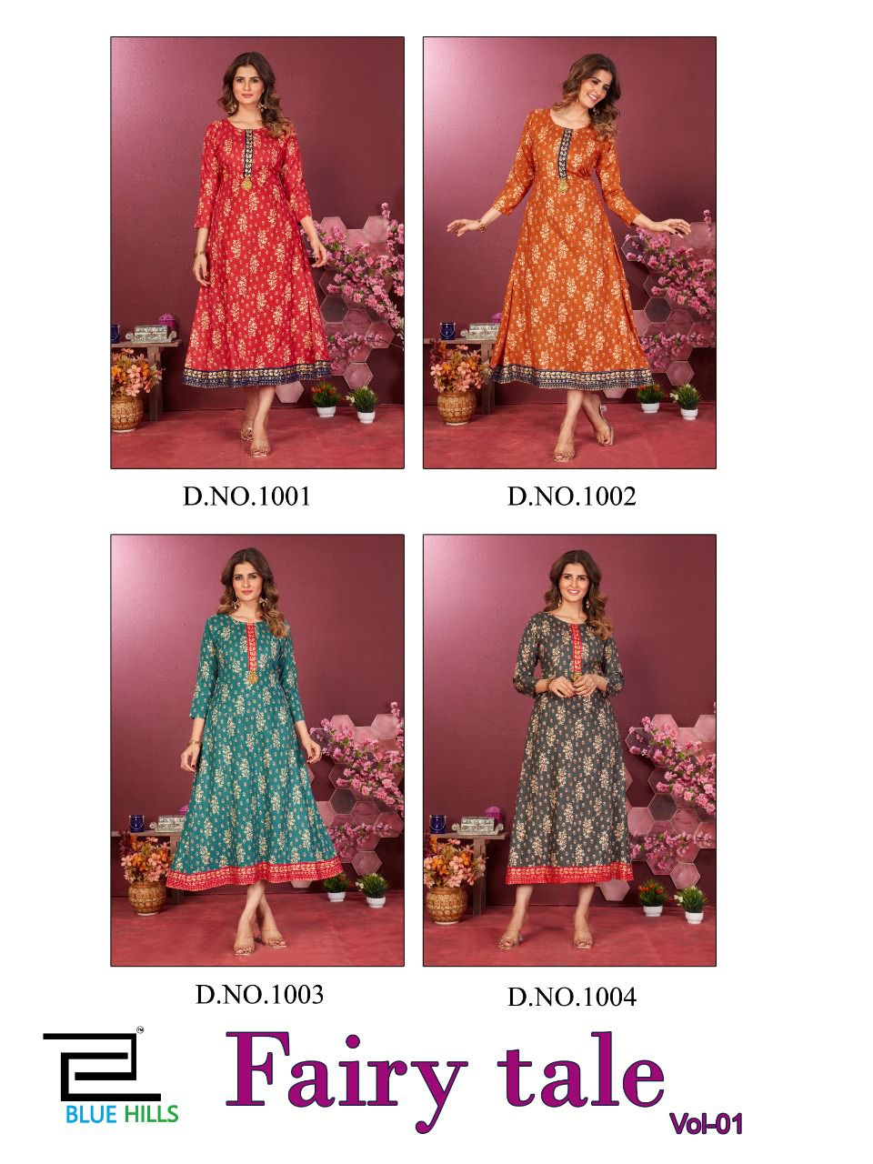 blue hills fairy tale rayon innovative style long kurti catalog