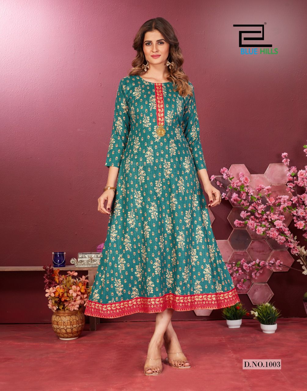 blue hills fairy tale rayon innovative style long kurti catalog