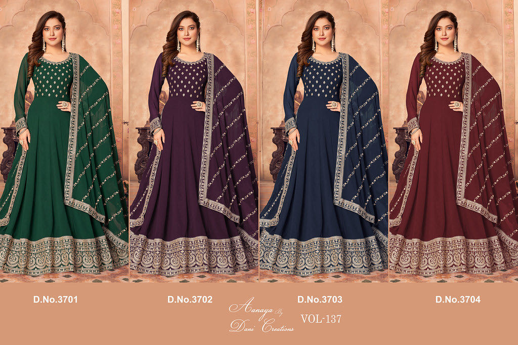 dani aanaya 3700 series vol 137 georgette Regal look salwar suit catalog