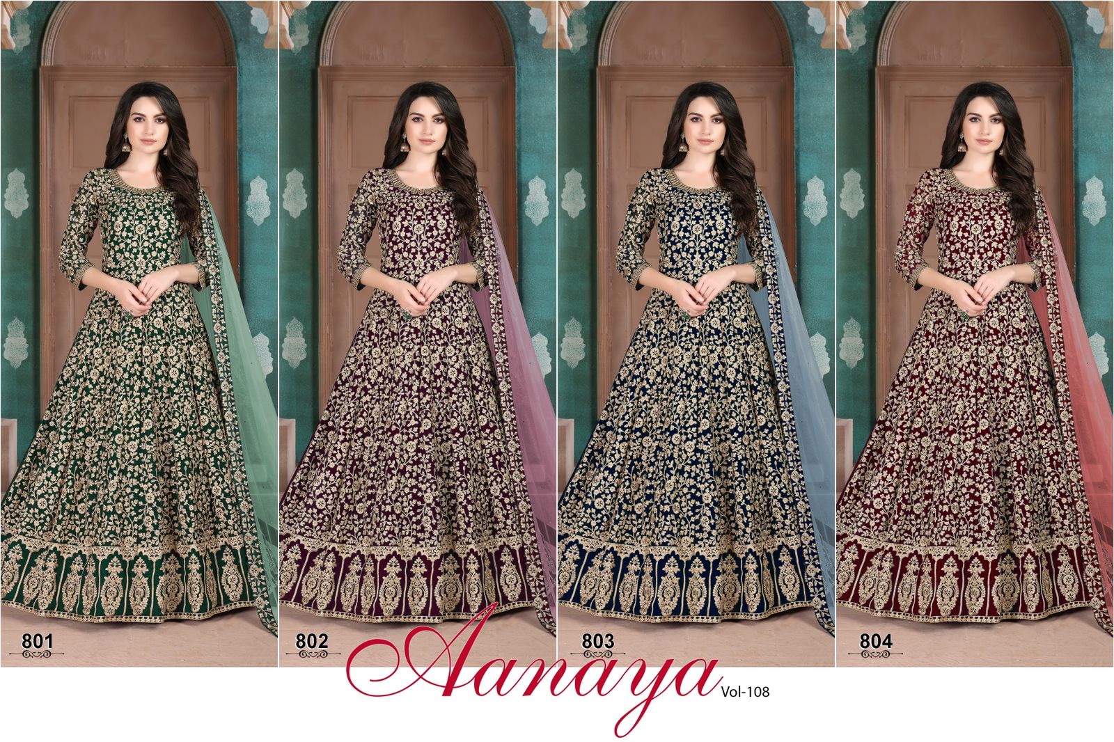 dani aanaya 800 series vol 108 georgette Regal look salwar suit catalog