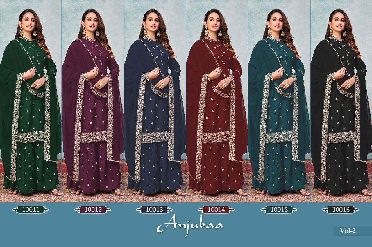 dani Anjubaa Vol 2 art silk catchy look salwar suit catalog