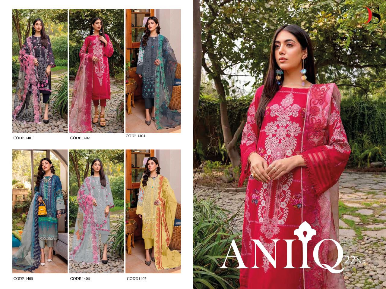 deepsy suit ainq 22  nx cotton regal look salwar suit with chiffon dupatta catalog