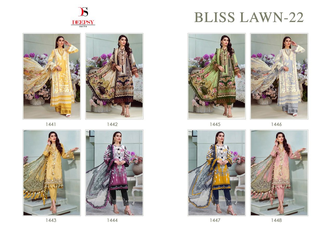 deepsy suit Bliss lawn 22 cotton attrective print and look salwar suit with chiffon dupatta catalog