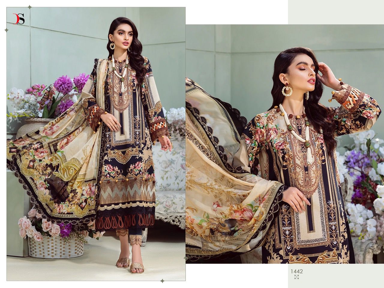 deepsy suit Bliss lawn 22 cotton attrective print and look salwar suit with chiffon dupatta catalog