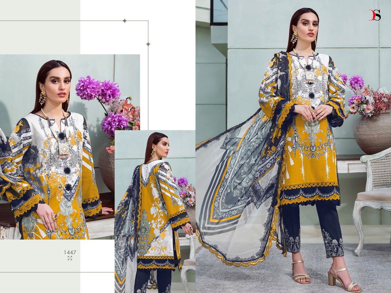 deepsy suit Bliss lawn 22 cotton attrective print and look salwar suit with chiffon dupatta catalog