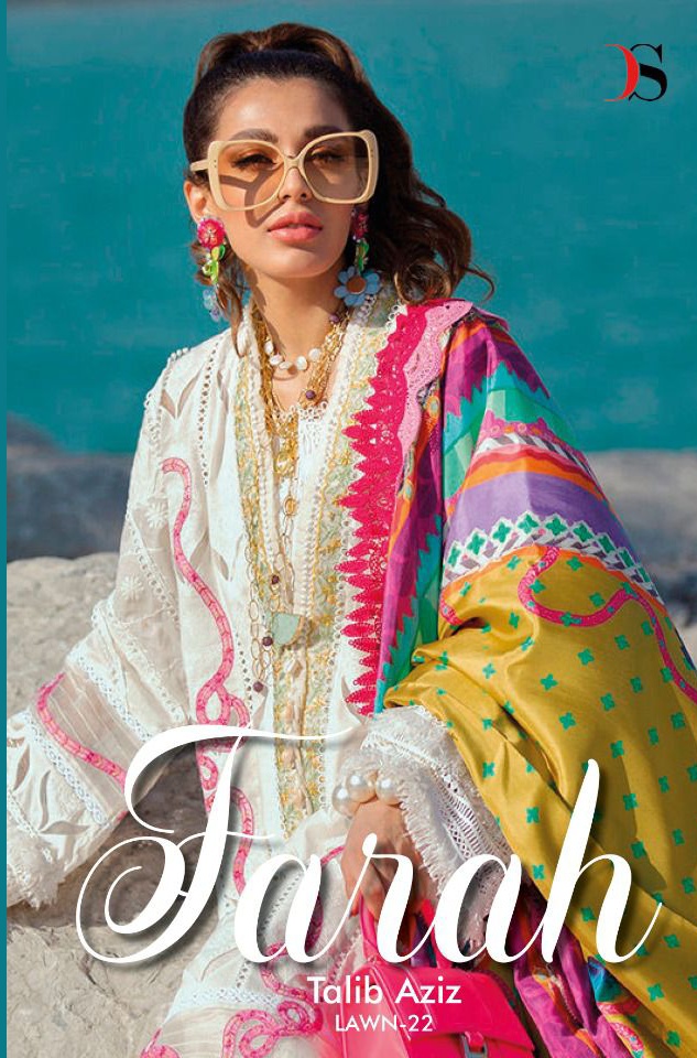 deepsy suit farah talib aziz lawn 22 cotton decent look salwar suit catalog