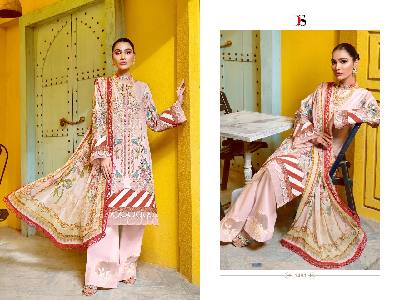 deepsy suit Mariab lawn 22 Nx cotton astonishing look salwar suit cotton mal mal dupatta catalog