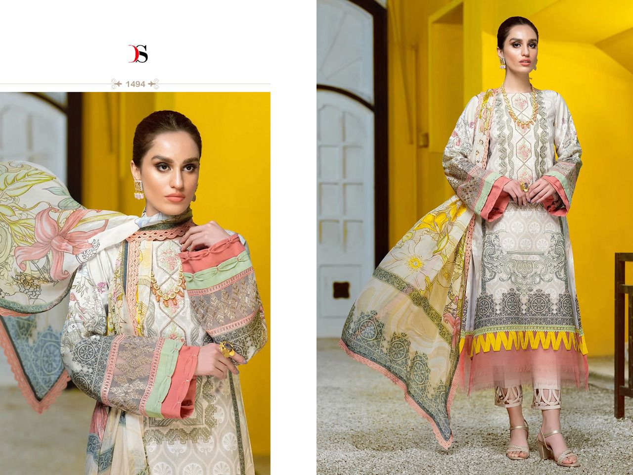 deepsy suit Mariab lawn 22 Nx cotton astonishing look salwar suit cotton mal mal dupatta catalog