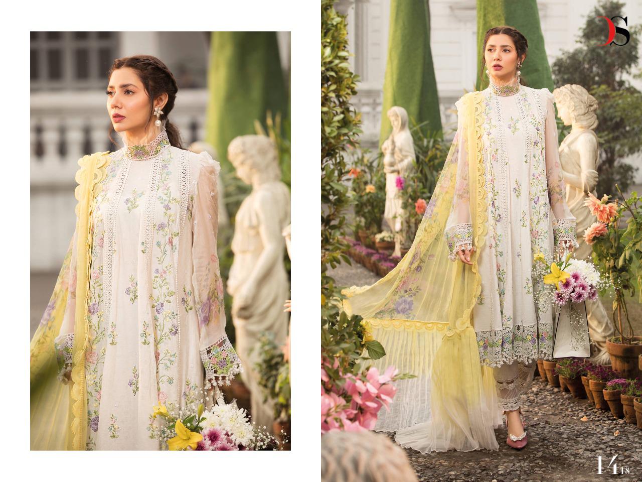 deepsy suit Mariab lawn 22 Nx cotton attrective look salwar suit chiffon dupatta catalog