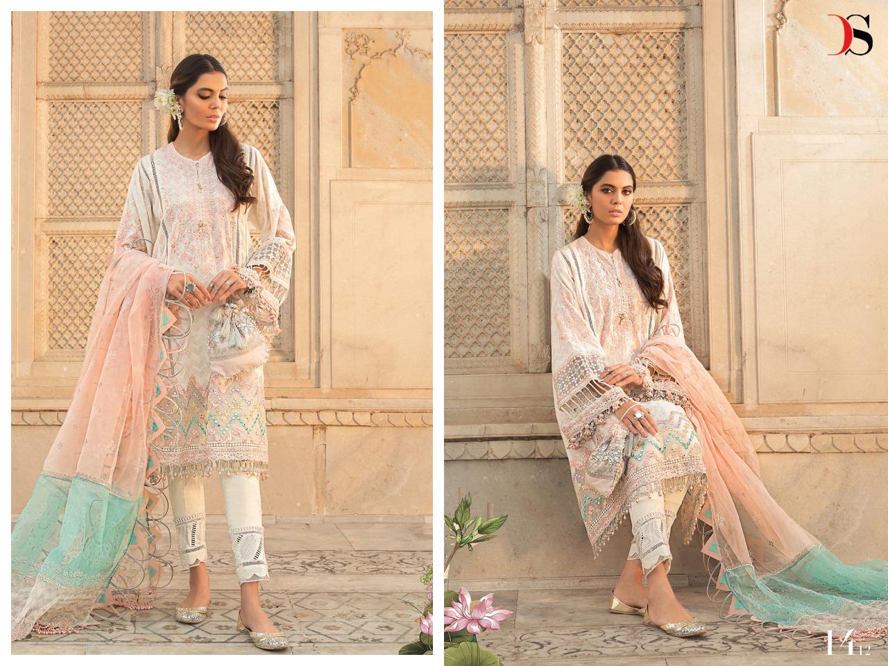 deepsy suit Mariab lawn 22 Nx cotton attrective look salwar suit chiffon dupatta catalog