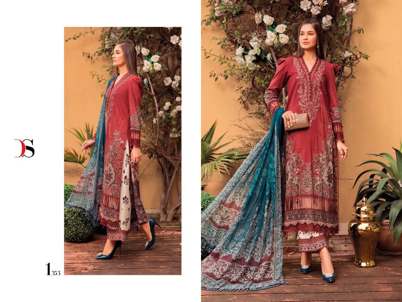 deepsy suit Mariab mprint remix 22 cotton decent look salwar suit  catalog with chiffon dupatta