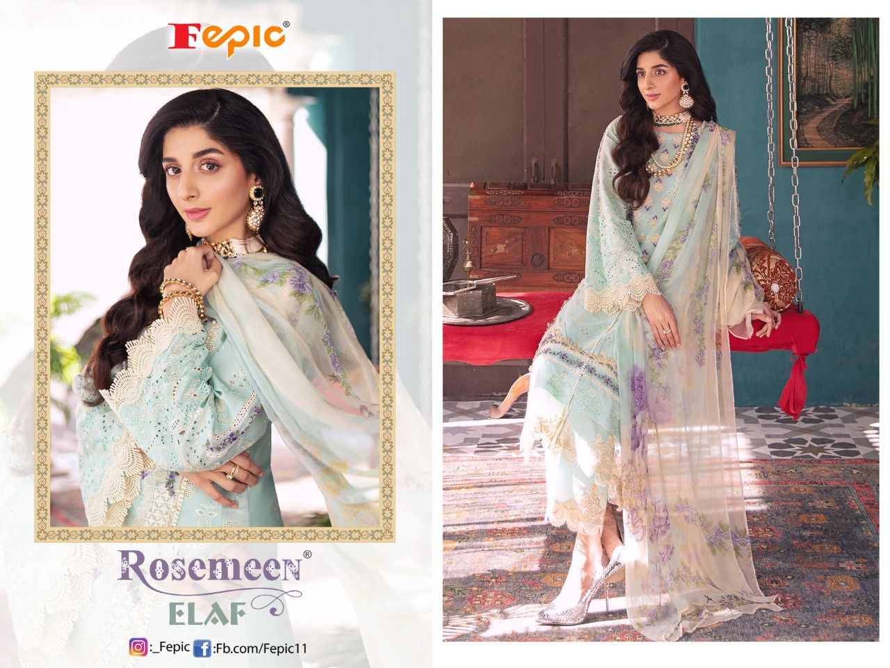 fapic rosemeen elaf cotton attractive look salwar suit catalog