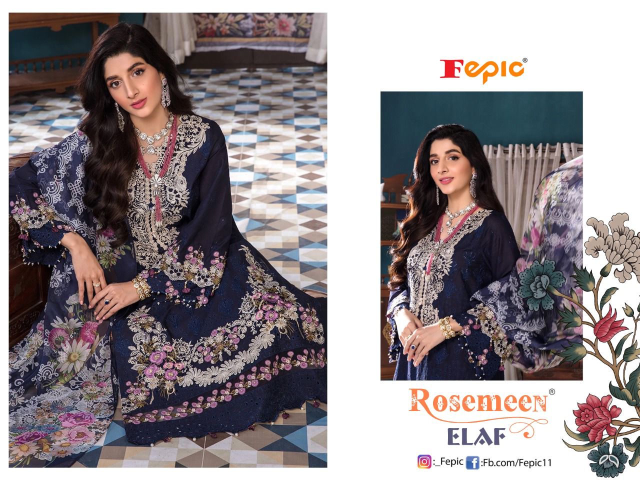 fapic rosemeen elaf cotton attractive look salwar suit catalog