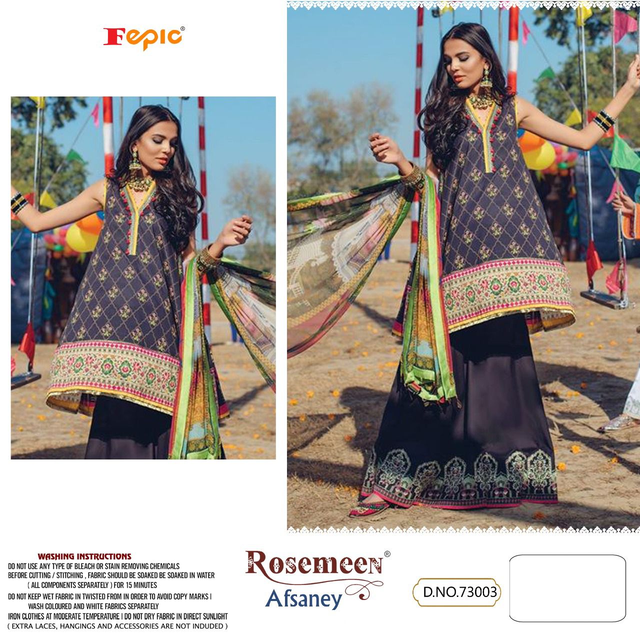 fepic rosemeen afsaney cotton elegant salwar suit catalog