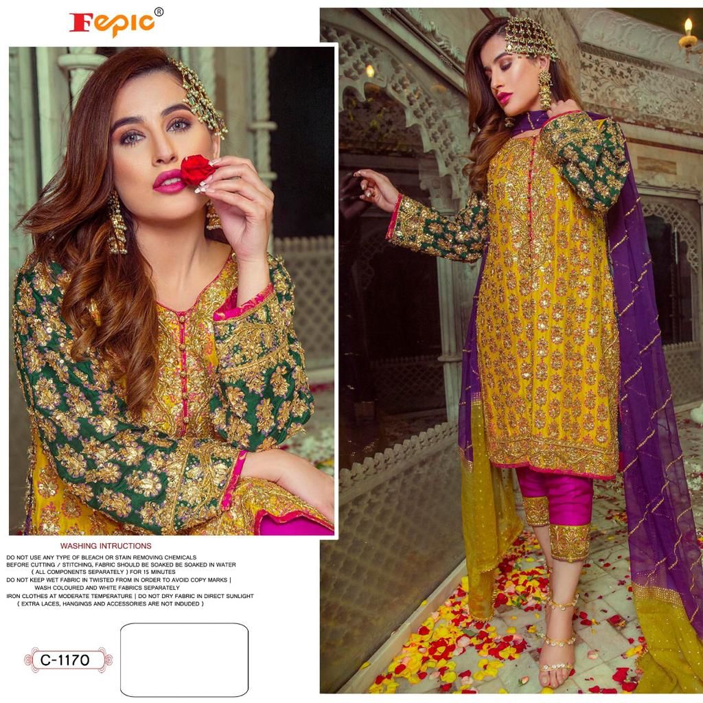 fepic rosemeen c 1170 georgette catchy look salwar suit catalog