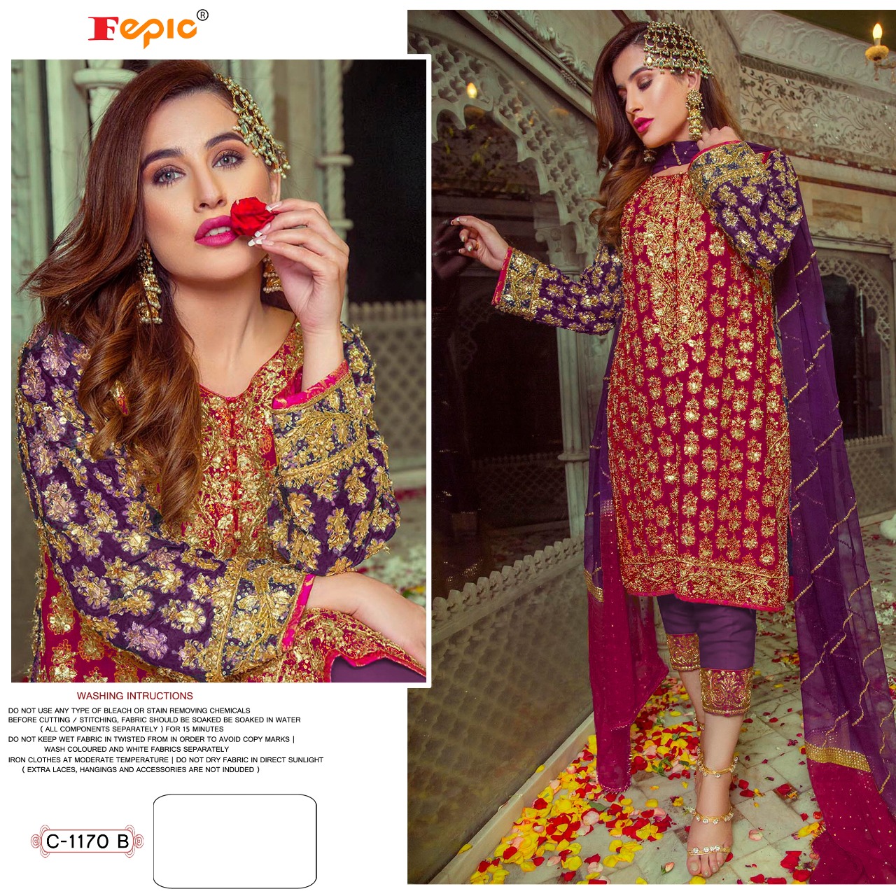 fepic rosemeen c 1170 georgette catchy look salwar suit catalog