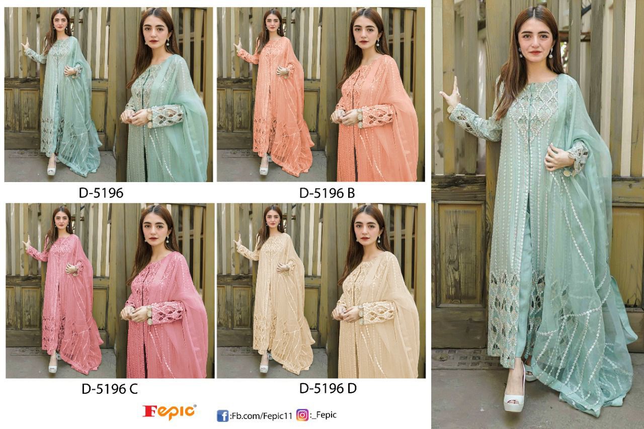 fepic rosemeen d 5196 georgette decent look salwar suit catalog