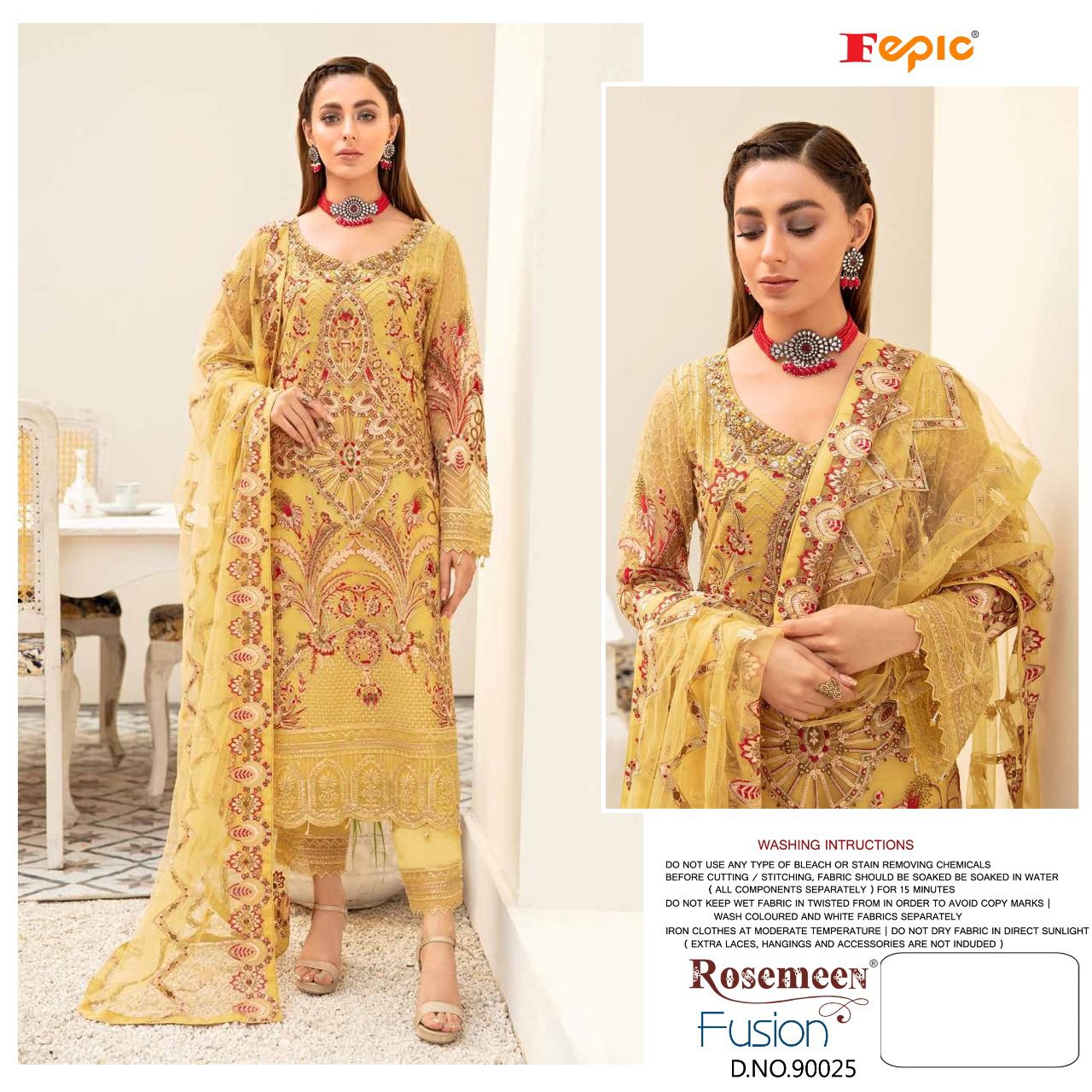 fepic rosemeen fusion georgette regal look salwar suit catalog