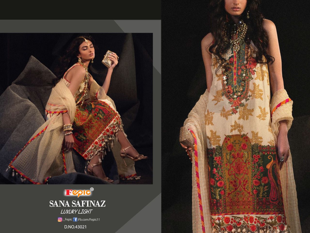 fepic rosemeen sana safinaz luxury light cotton regal look salwar suit catalog