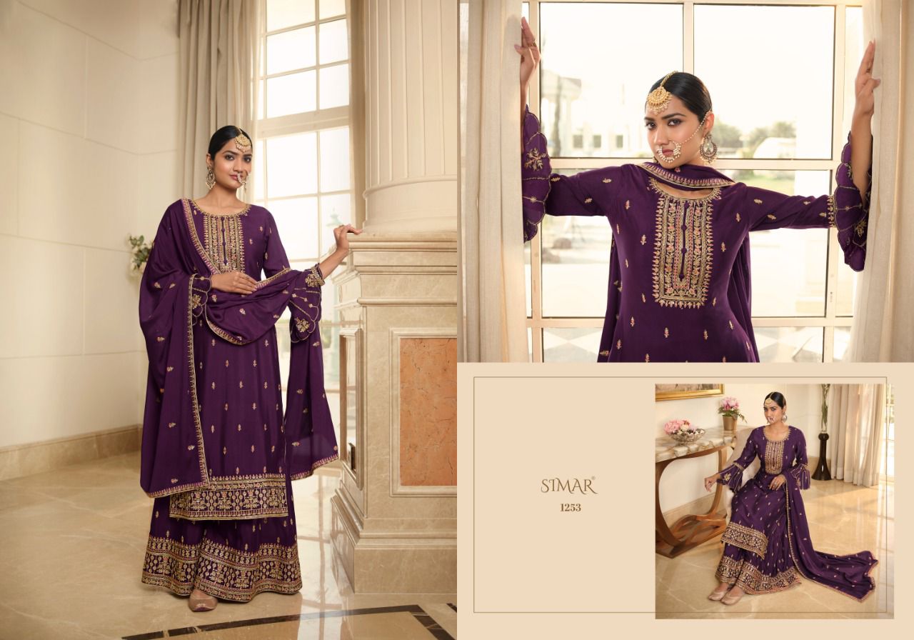 glossy sahana chinon exclusive look salwar suit catalog