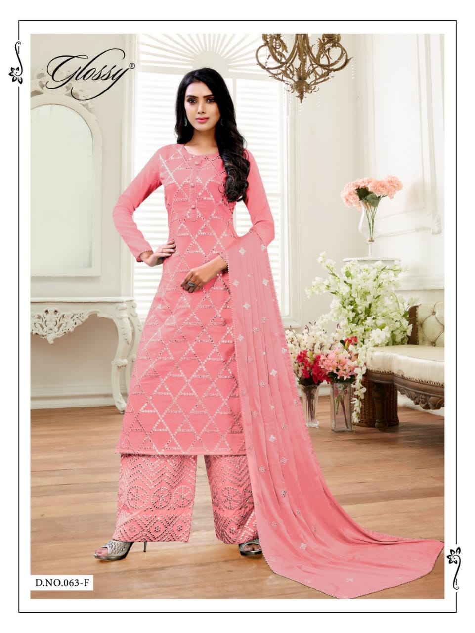 glossy tara chinon regal look salwar suit catalog