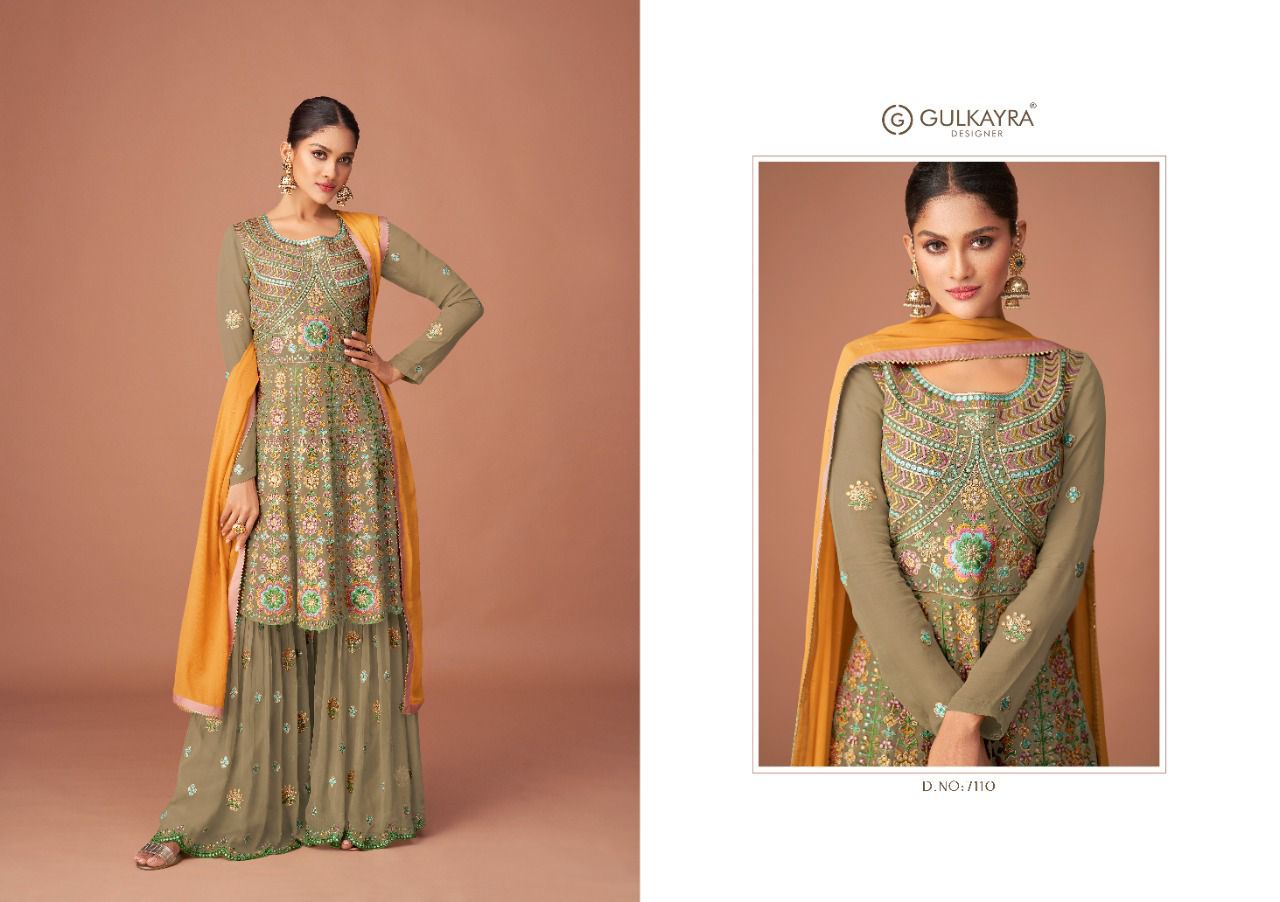 gulkayra disigner sangini georgette astonishing look salwar suit catalog