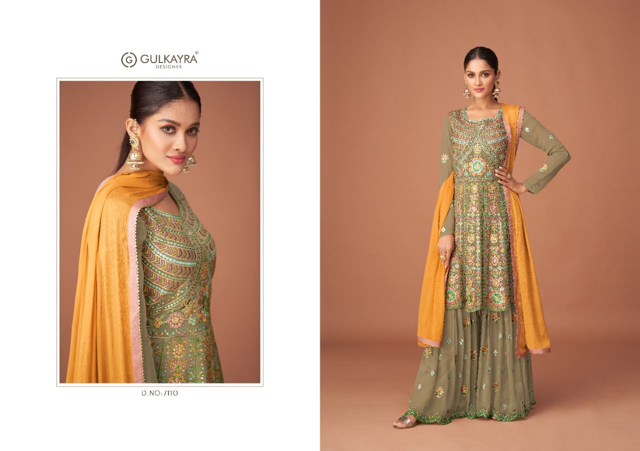 gulkayra disigner sangini georgette astonishing look salwar suit catalog