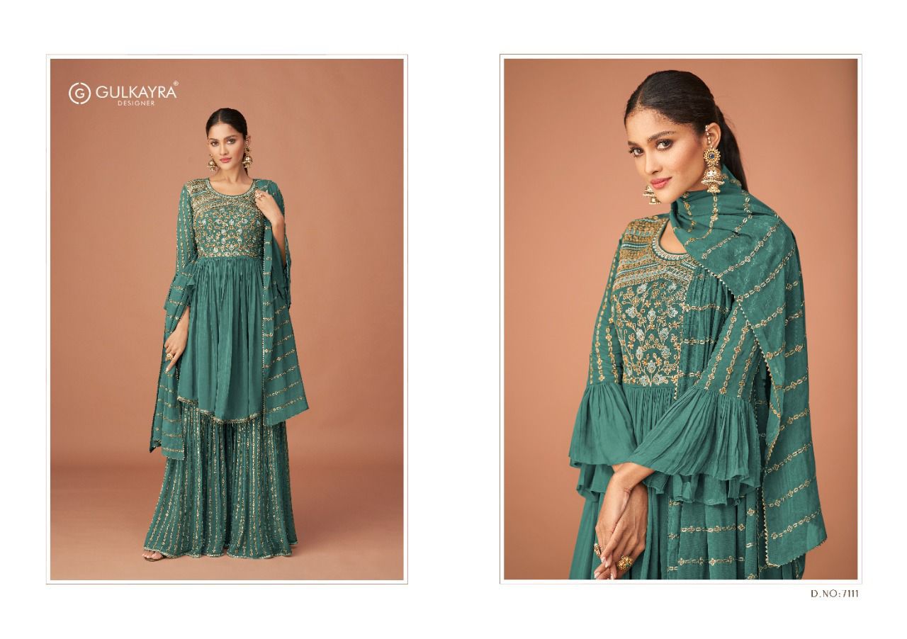 gulkayra disigner sangini georgette astonishing look salwar suit catalog