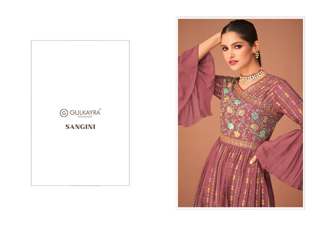 gulkayra disigner sangini georgette astonishing look salwar suit catalog