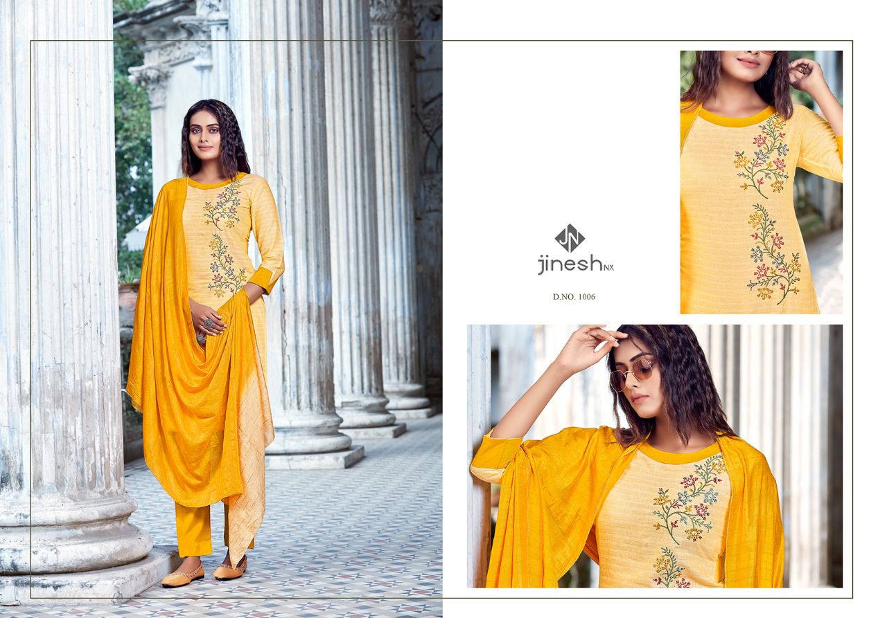 jinesh nx aarvi vol 1 cotton decent look top bottom with dupatta catalog