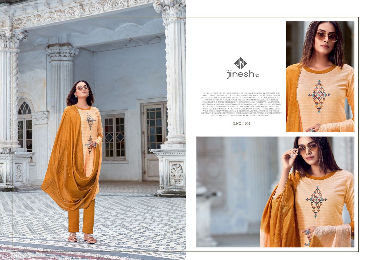 jinesh nx aarvi vol 1 cotton decent look top bottom with dupatta catalog