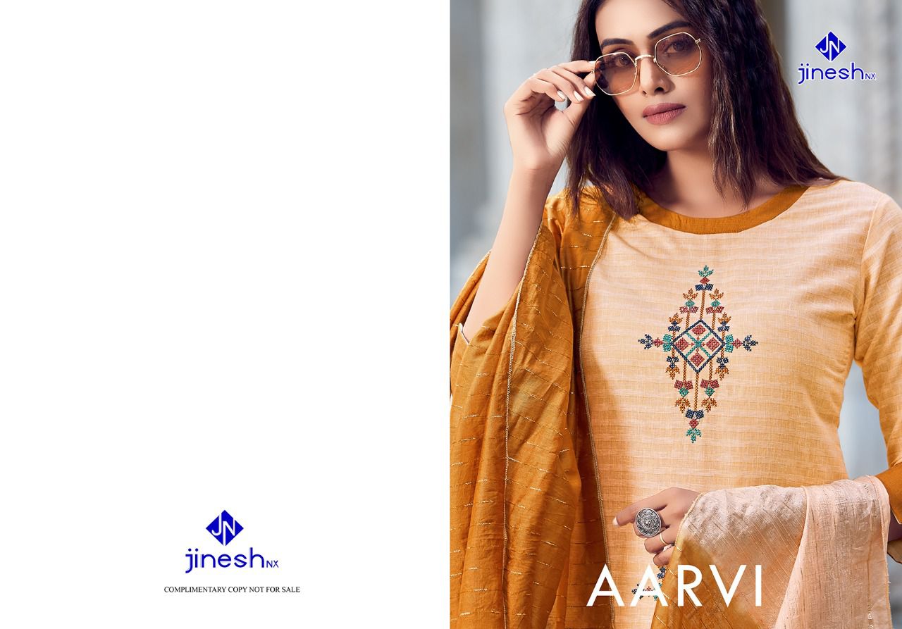 jinesh nx aarvi vol 1 cotton decent look top bottom with dupatta catalog